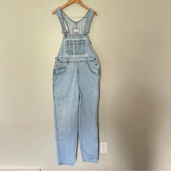 Vintage 90’s Moda INTL Light Blue Wash Denim Overalls - Picture 3 of 6